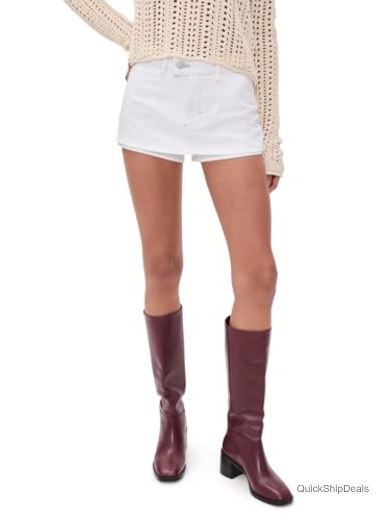 Lightweight Non-Stretch Denim Skort With Button Closure And Zip Fly